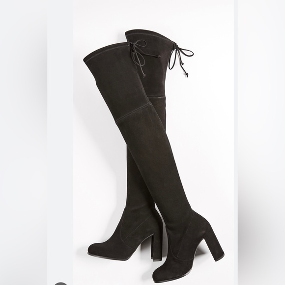 Stuart Weizman Hilline Black Over Knee Boots - Picture 1 of 4